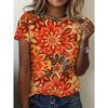 Women's T-shirt with butterfly print, casual crew neck, street style top, comfortable and breathable