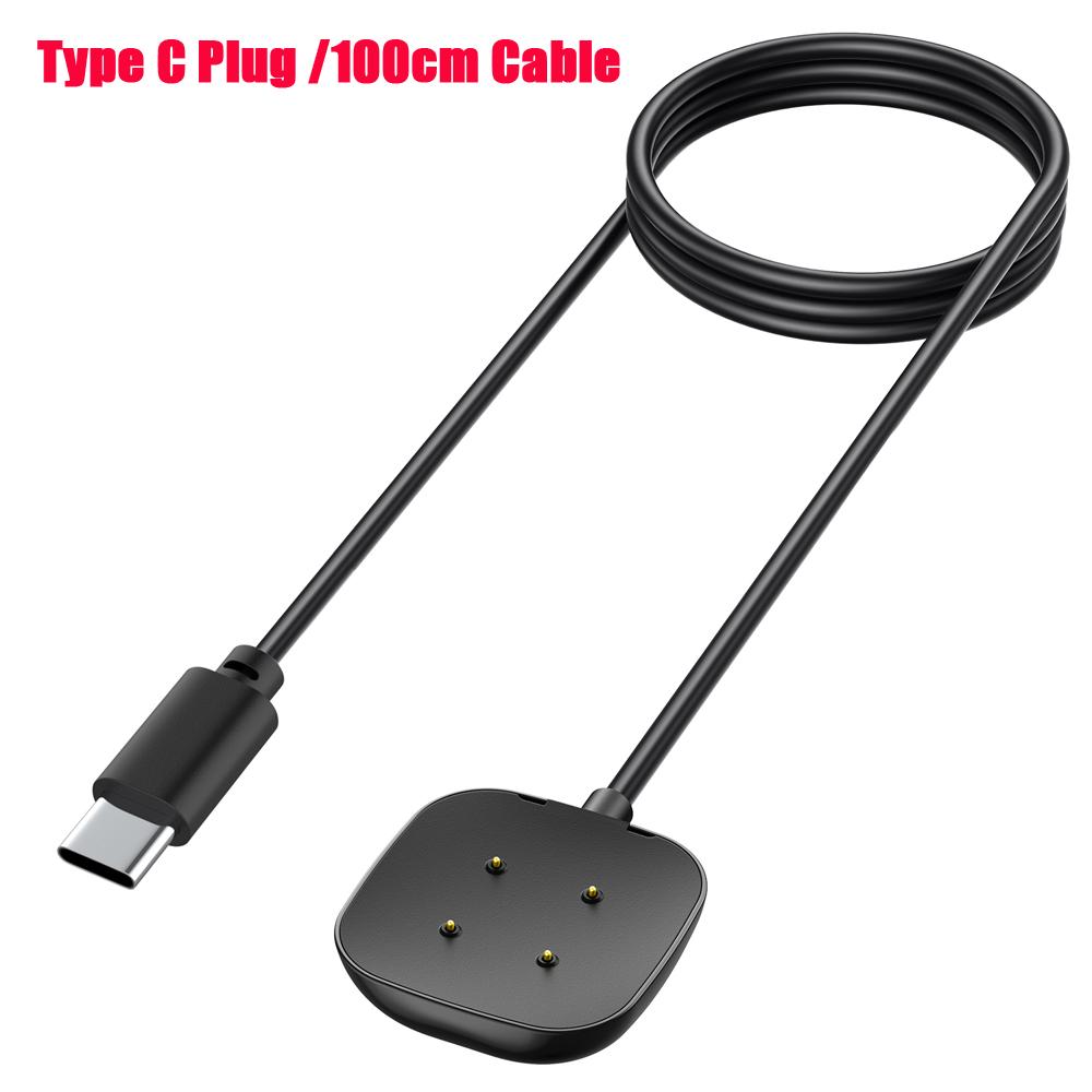 USB Type C Plug Charger Dock For Fitbit Versa 4/Versa 3/Sense 2 1 Magnetic Charging Cable For Fitbit Versa 4 3/Sense 2 1 Charger 100CM Type C Plug