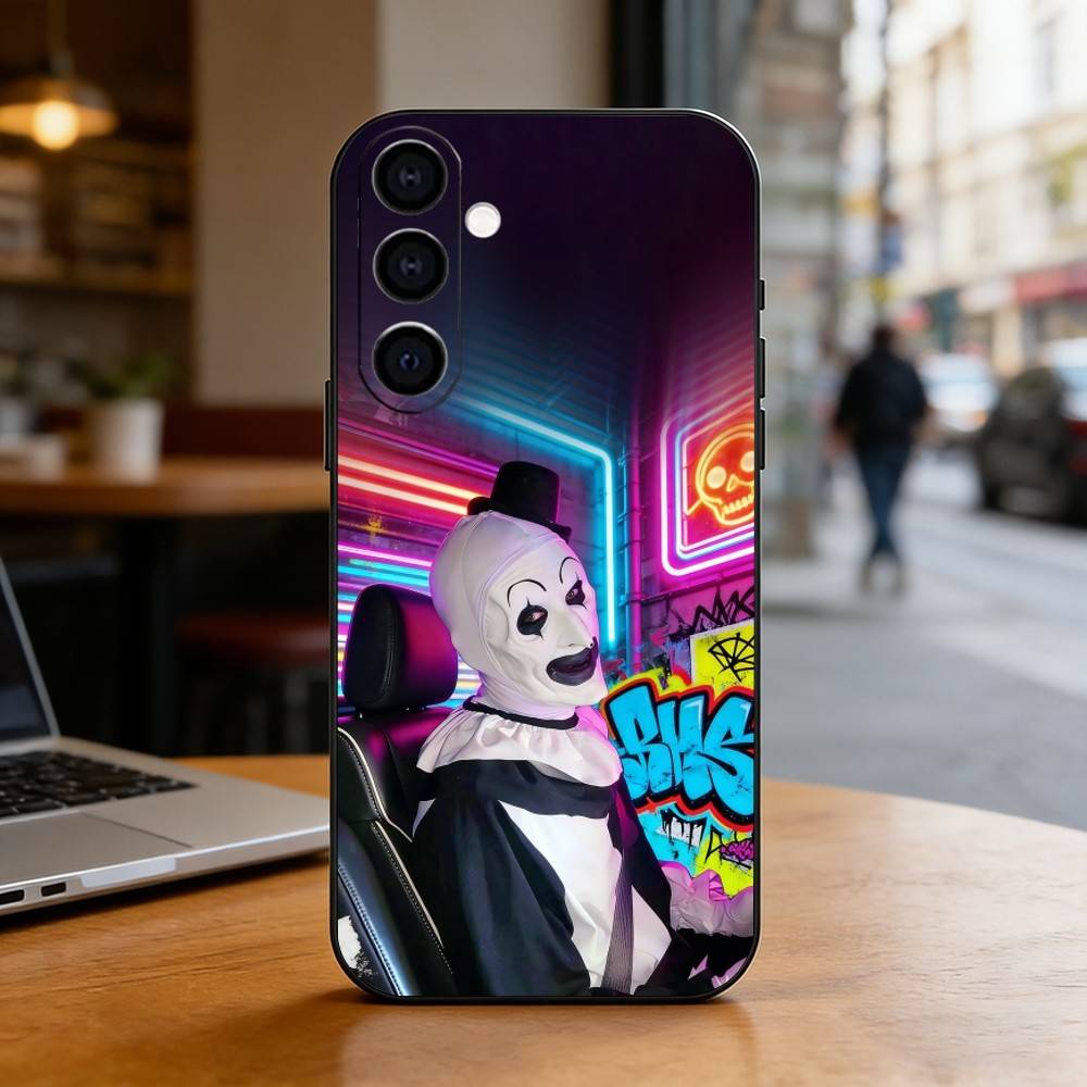 Horror Art the Clown Funny Phone Case For Samsung Galaxy A73,A72,A71,A70,A53,A52,A51,Others Soft Black Cover