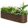 8x2x2ft Raised Garden Bed Kit 24 Tall Outdoor Metal Raised Planter Box for Planting Plants Vegetables Flowers Fruits Brown