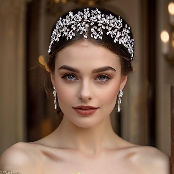 Rhinestone Bridal Headpiece for Wedding Hair Pieces Crystal Wedding Hair Accessories for Brides and Bridesmaid