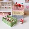 Mini Desktop Cream Colour Plastic Foldable Stationary Organizer, Pen, Pencil, Masking Tape, Small Thing Storage, 1 Pc
