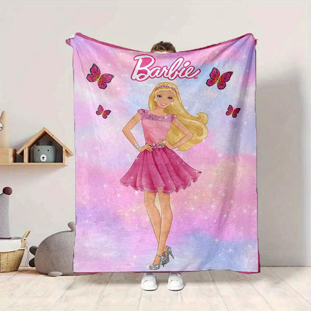 1pc Barbie Doll Flannel Throw Blanket Soft, Warm & Cozy for Couch, Bed, Office, and Travel Versatile All Season Gift, Christmas present