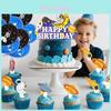 Astronaut Birthday Cake Picks With Paper Flags For Space Party Supplies