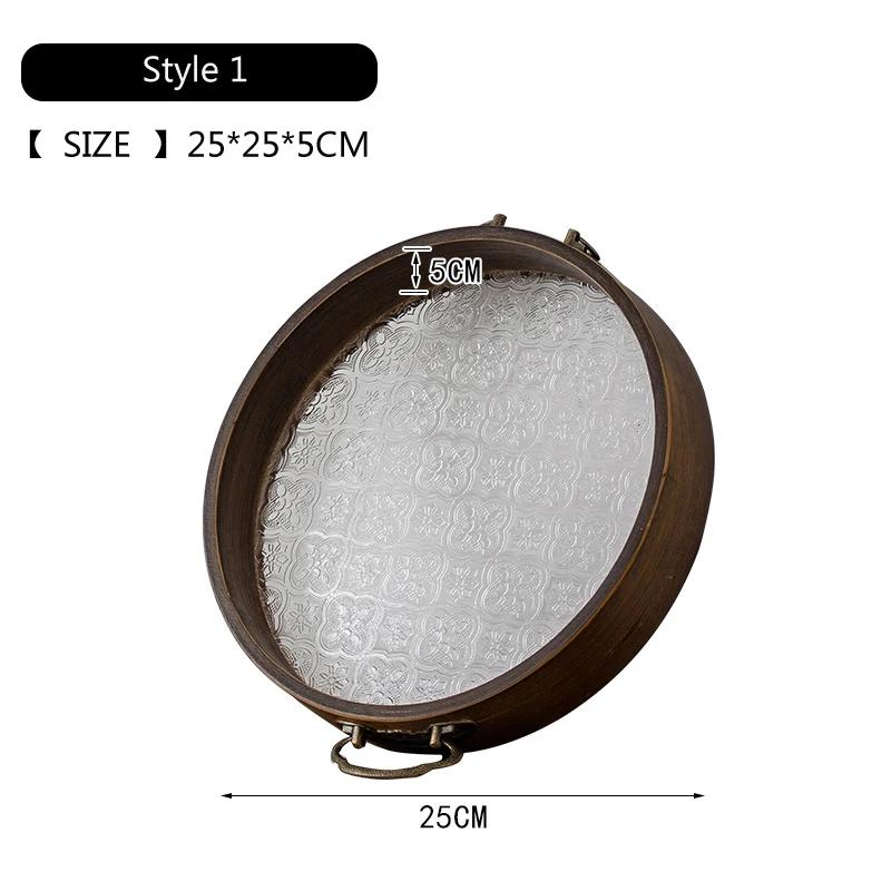 Acrylic bamboo tea tray, fruit pastry handle, minimalist, home, hotel, kitchen, creative, flower