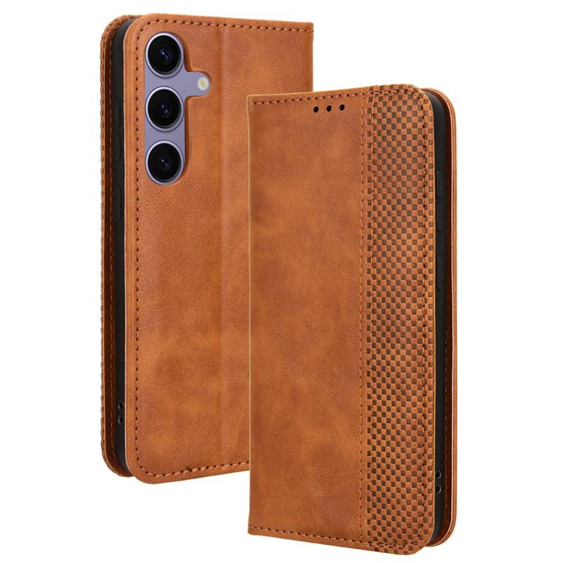 For Samsung Galaxy S24 S24 Plus leather retro self-attaching phone case Of Galaxy S24 Ultra case flip magnetic wallet cover