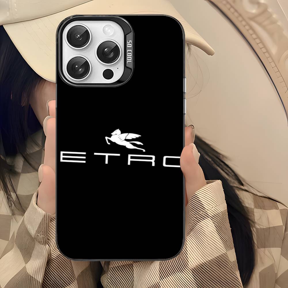 Fashion And Luxury E-Etro Phone Case For IPhone 17 16 15 14 11 12 13 Pro Max Plus Pro Colored Silver Cover