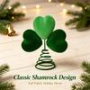 Soft Fabric Christmas Tree Top Ornament with Open Coil Base, Contrasting Green Leaves Styling, and Internal Iron Wire for Holiday Use