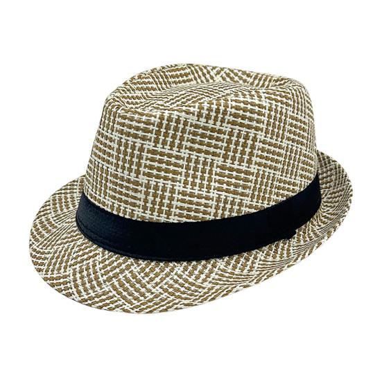Retro British Style Jazz Hat, Woven Short-Brimmed Straw Hat, Sun Protection Hat for Spring Summer Outdoor Activities