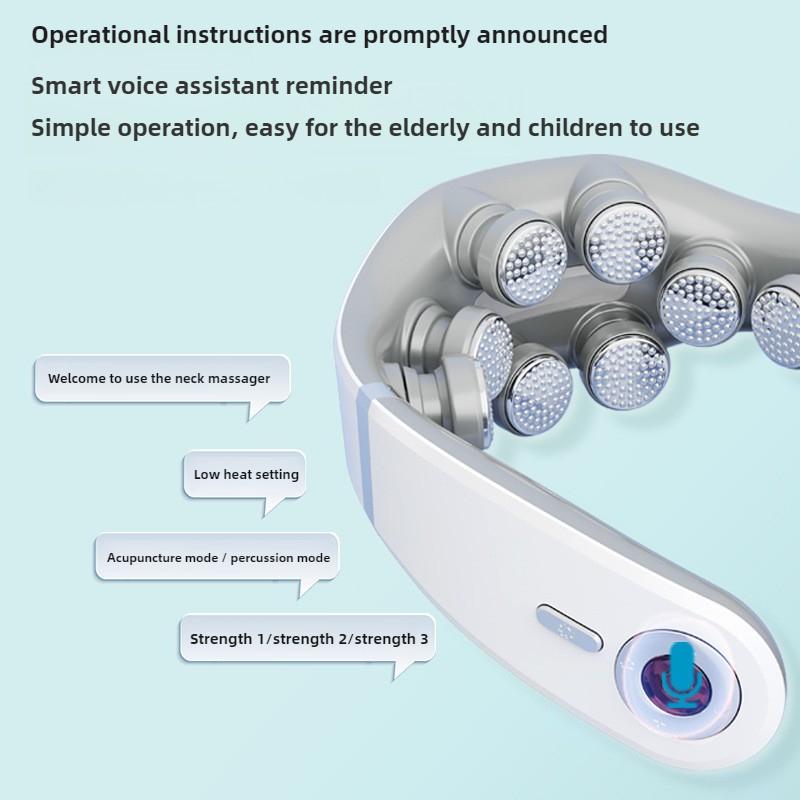 8D U-Shaped Home Use Electric Pulse Neck Protector Connect Mobile App Electric Cervical Spine Massager for Comfort & Relaxation