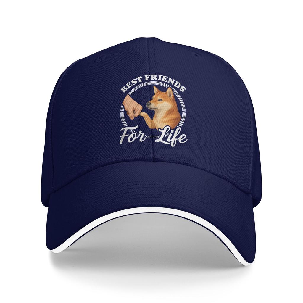 Funny Shiba Inu Design Best Friends for Life Shiba Inu Lover Baseball Cap Spring Men Trucker Hat Running Hippie Baseball Caps