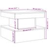 LED Coffee Table in Sonoma Oak 50 x 50 x 40 cm