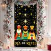Feliz Dia De Reyes Door Cover 35x71 Inch Three Kings Day Porch Banner Epiphany Decorations Wise Men Celebration Backdrop for Home Office For Girls or