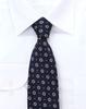 Brand Made In Kyoto Jacquard Fine Embroidery [Michiko London] Necktie, Japan, 100% Silk, Weave, Pattern, (C Pattern Navy)