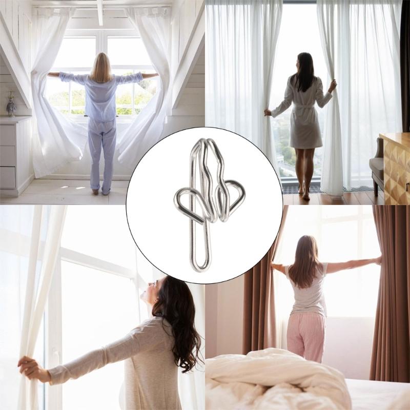 30 Stück Robuster Metall-Vorhanghaken Rostfreie Designs Zubehör für Verschiedene Vorhangarten Im Wohnzimmer oder Schlafzimmer
