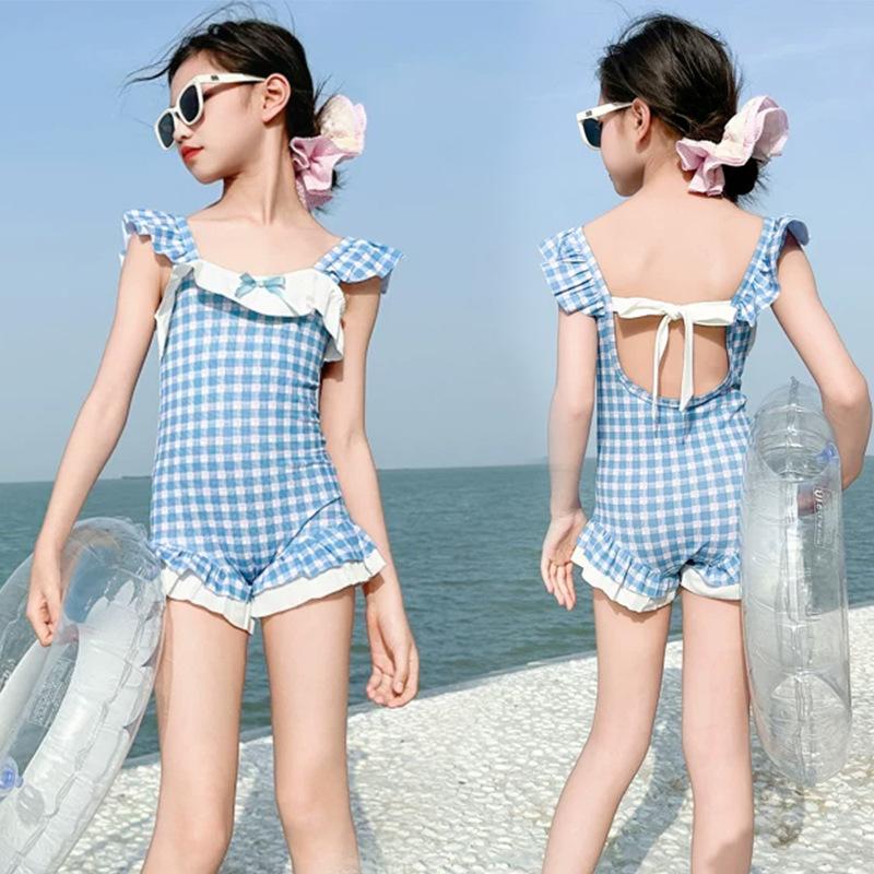 New Arrival Stylish Polyester Girls' Swimwear – Summer Vacation One-Piece Swimsuit for Young Girls
