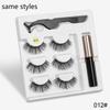 New 3 Pairs Normal Magnetic Eyelashes 5 Magnet 3D Mink Eyelashes Set With Eyeliner Tweezers Natural False LashesMakeup