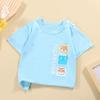 Children's Round Neck Pure Cotton Fun Short Sleeved Boys and Girls