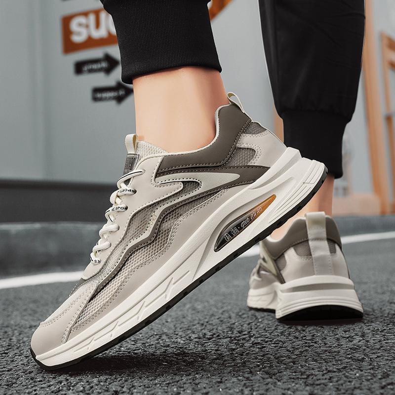 Men's shoes 2025 summer new retro leisure travel mesh breathable comfortable low-top lace-up sports style casual shoes