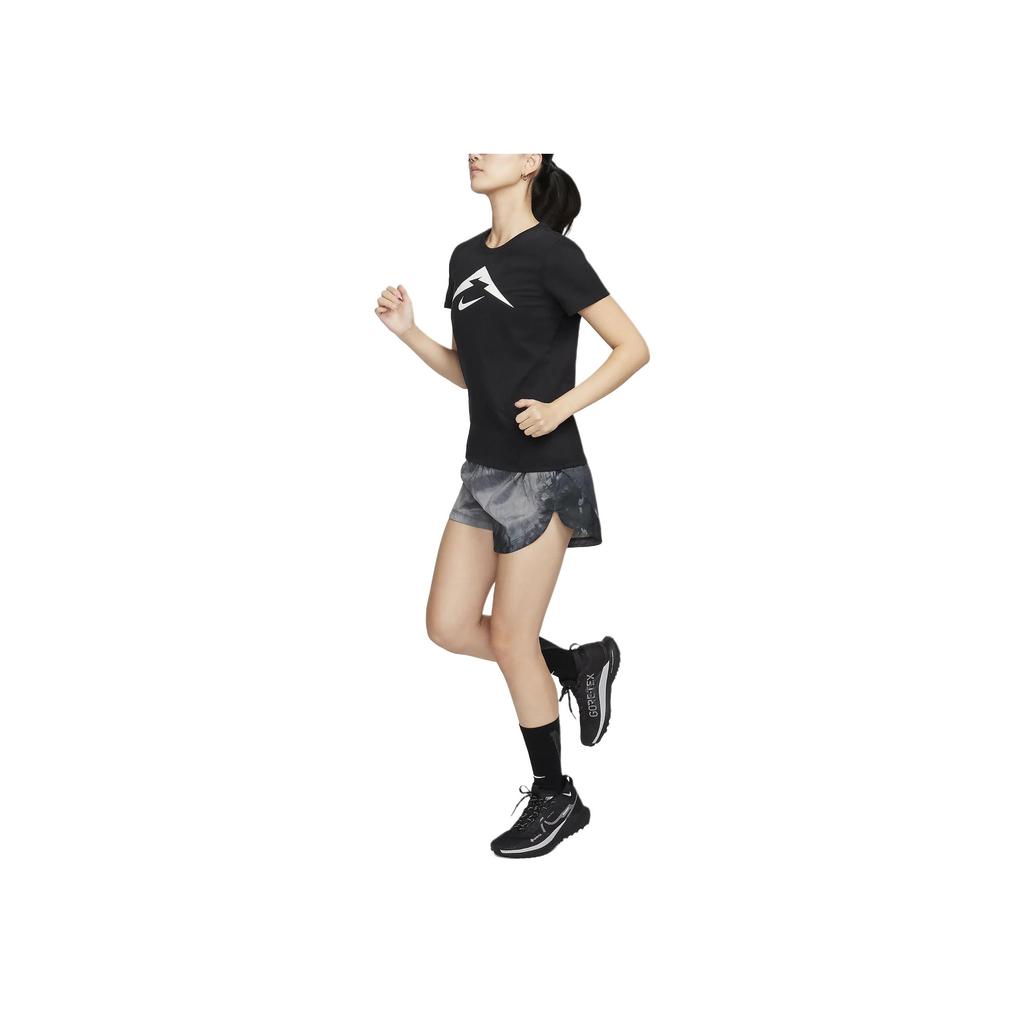 Nike Printed Pattern Round Neck Casual Short Sleeve T-Shirt Women Tops Black FQ4988-010