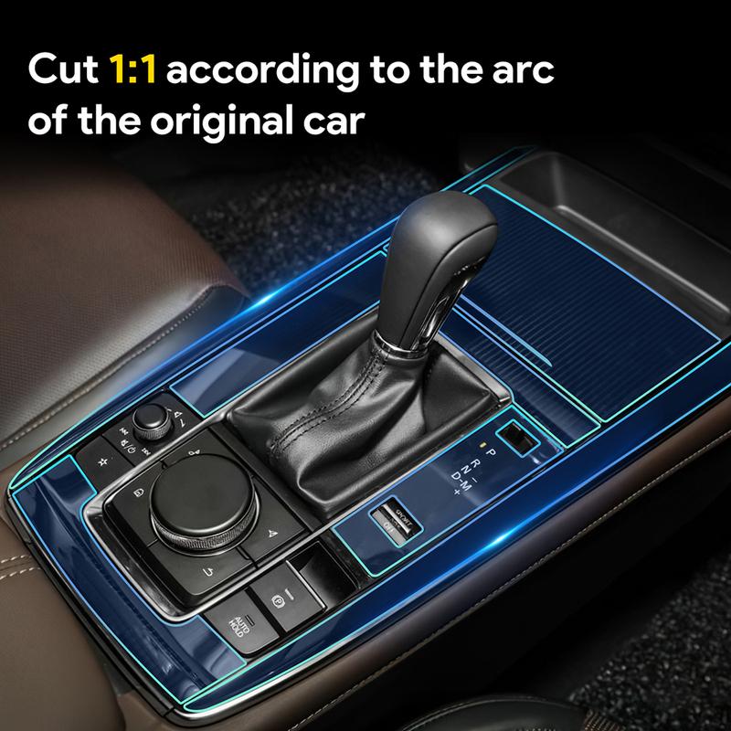 For Mazda CX30 -2024 Interior Center Console Gear Panel Navigation Screen TPU Protective Film Anti-Scratch Repair LHD RHD