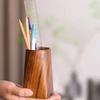 Kompakter Holz-Stifthalter Schreibtisch-Organizer für Büro- und Heimgebrauch Praktische Aufbewahrung für Stifte und Make-up-Pinsel