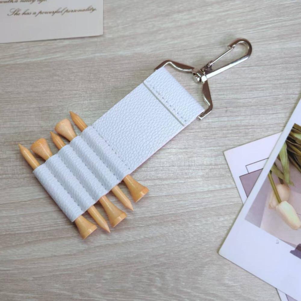 Anti-Loss Clip Golf Tee Holder PU Leather Outdoor Sports Gear Golf Tee Organizer Outdoor Sports