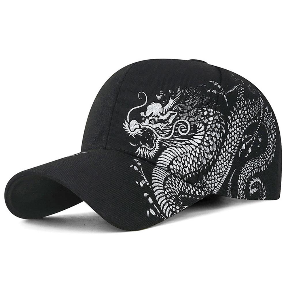Printing Chinese Dragon Baseball Caps For Women Versatile Cotton Snapback Hat Outdoor Sun Protection Cap Adjustable Hip-Hop Hat
