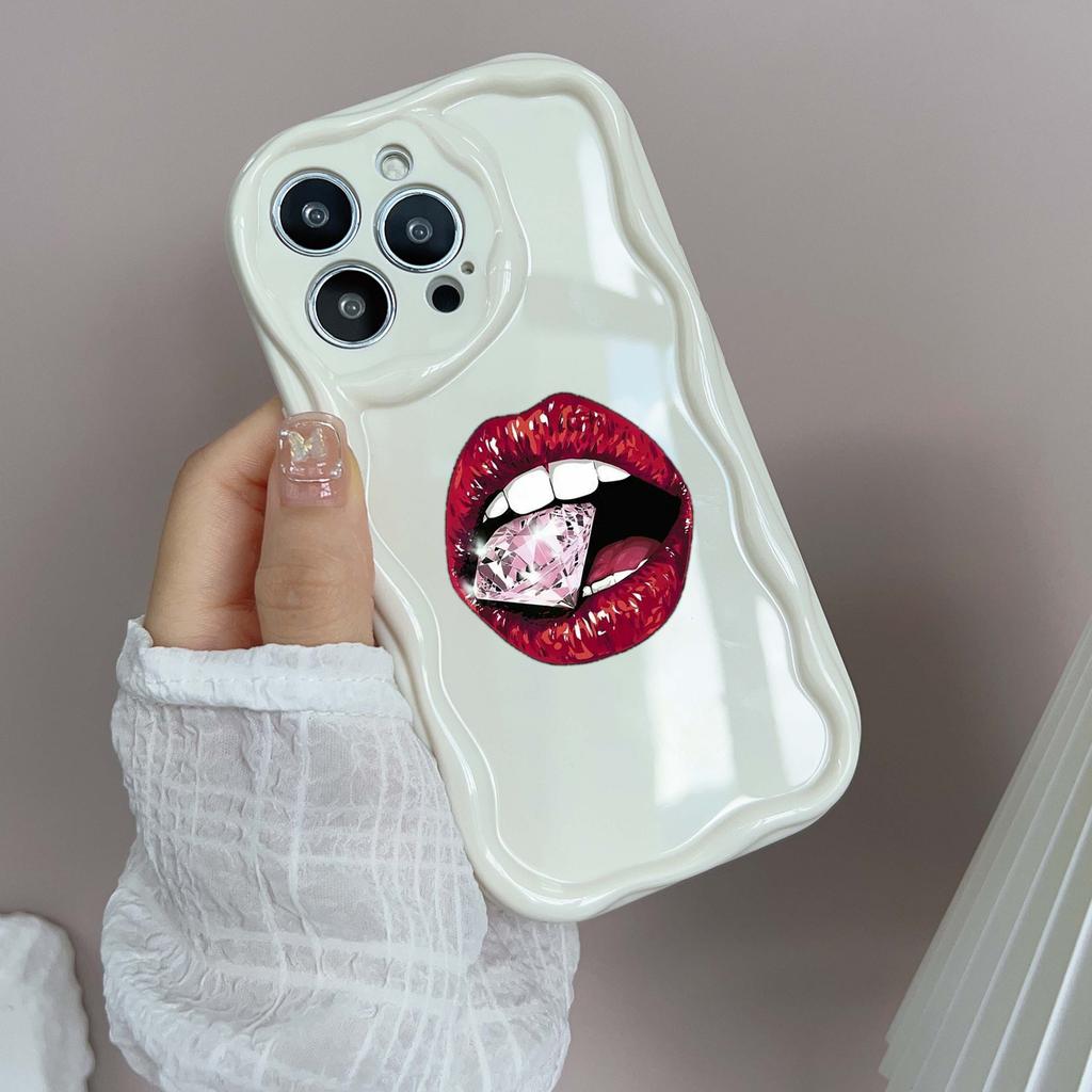 LZ20 Lips kiss design Clear Soft Wave Phone Cases for iPhone 15 13 Pro Max 12 mini 14 8 Plus XS Max XR 6 Protection Back Cover