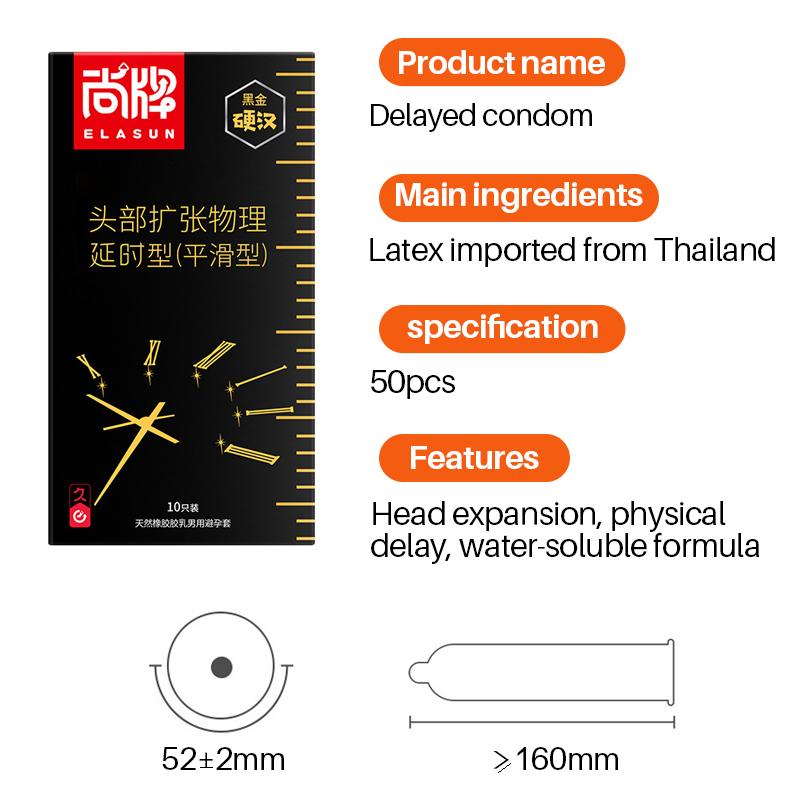 ELASUN Condoms 50pcs Ultra Thin Extra Lubricant Natural Latex Free Gift Penis Ring Sleeve Adult Sex Toys