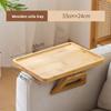 New Chinese Style Bamboo Folding Tray Anti Slip Tea Tray Sofa Armrest Table Space Saving Cheese Plate
