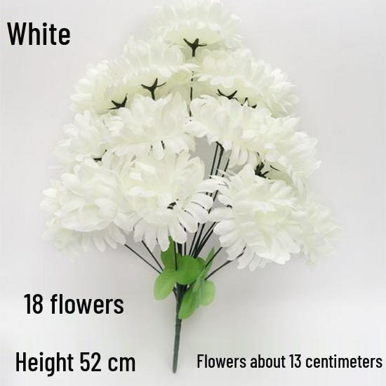 Qingming-Fest Chrysanthemenstrauß: 7-Kopf Seidenblumen Friedhofsgesteck für die Grabpflege