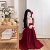 French Pure Desire Style Sexy Red Suspender Dress Women's Summer New Design Waist Niche Long Dress