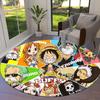 Anime One Piece Round Area Rug Carpet Rug For Living Room Bedroom Sofa Playroom Decor Nonslip Floor Mat