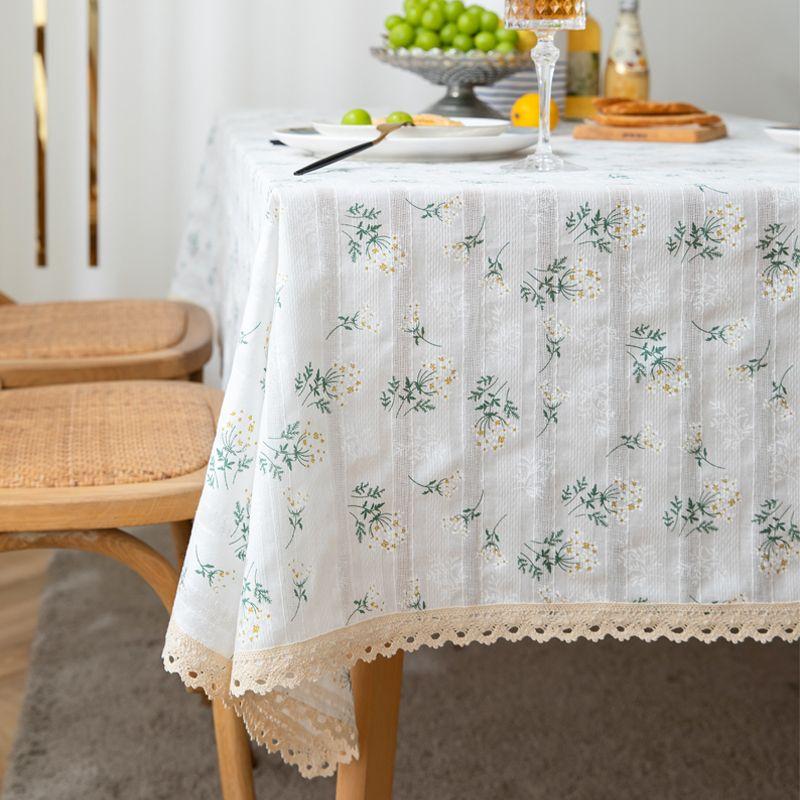 

INS Pastoral Style Fresh Floral Tablecloth Dining Table Tea Table Cloth Bookstand Cover Fabric Lace Accessible Luxury Bedroom and Household Lilac Lace 65*65cm small cover towel dustproof