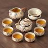 Ru Kiln Kung Fu Tea Set: Light Luxury Teapot, Teacups & Brewing Tray