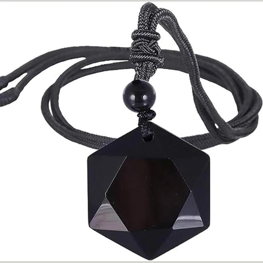 Collier pendentif pyramidale dorée en corde tressée améthyste œil de tigre printemps 2023 pour femmes