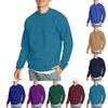Herren Casual Fashion Bequemes Einfarbiges Pullover-Sweatshirt mit Rundhalsausschnitt