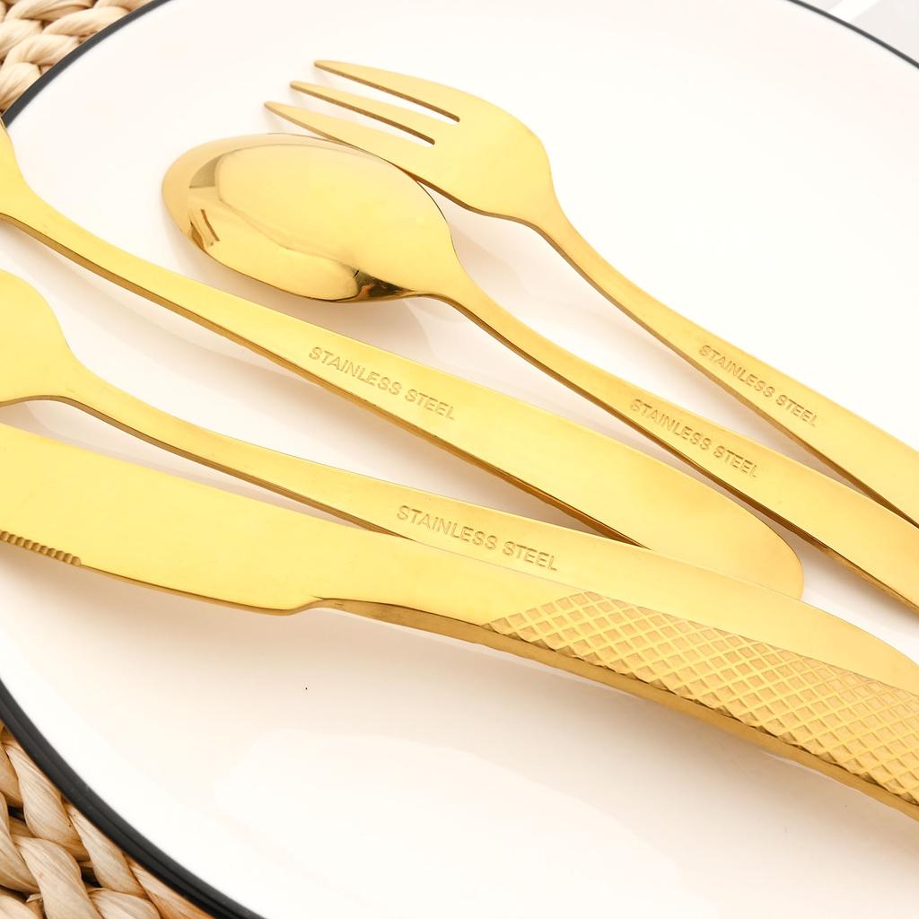 16Pcs Stainless Steel Cutlery Set High Quality Dinnerware Knife Fork Tea Spoon Silverware Set Kitchen Home Flatware Set