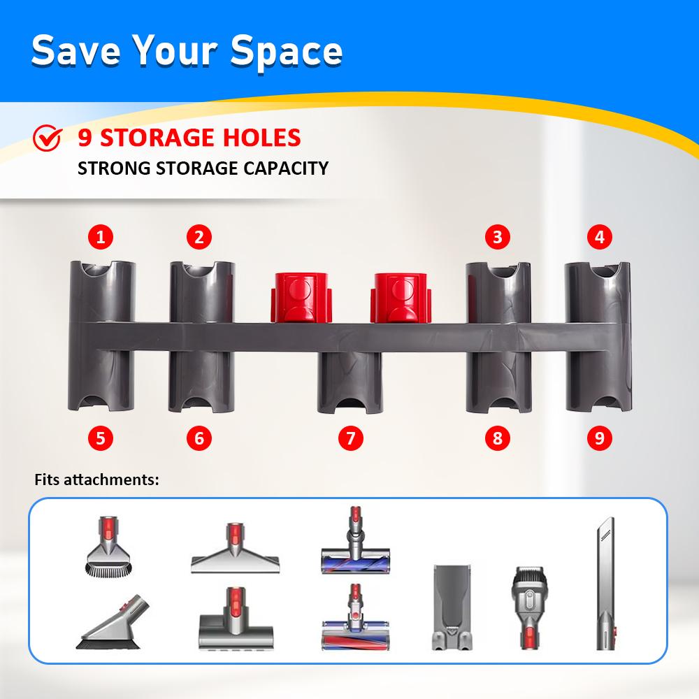 Nine-hole Accessory Bracket for Dyson V7 V8 V10 V11 V15 Vacuum Cleaner Hanger Base Brush Tool Storage Equipment Shelf Holder