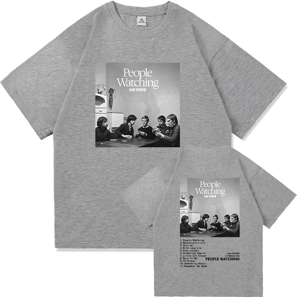 

Футболка Sam Fender People Watching 2025 Tour Чоловічий_жіночий одяг Ретро Хараджуку Висока якість Короткий рукав Великий розмір Вільний м який 4XL