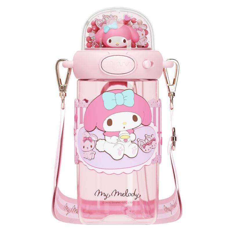Cartoon Straw Water Cup Sanrio My Melody/Hello Kitty/Kuromi Leak-proof Children's Water Bottle Space Cup for Boys/Girls Gift