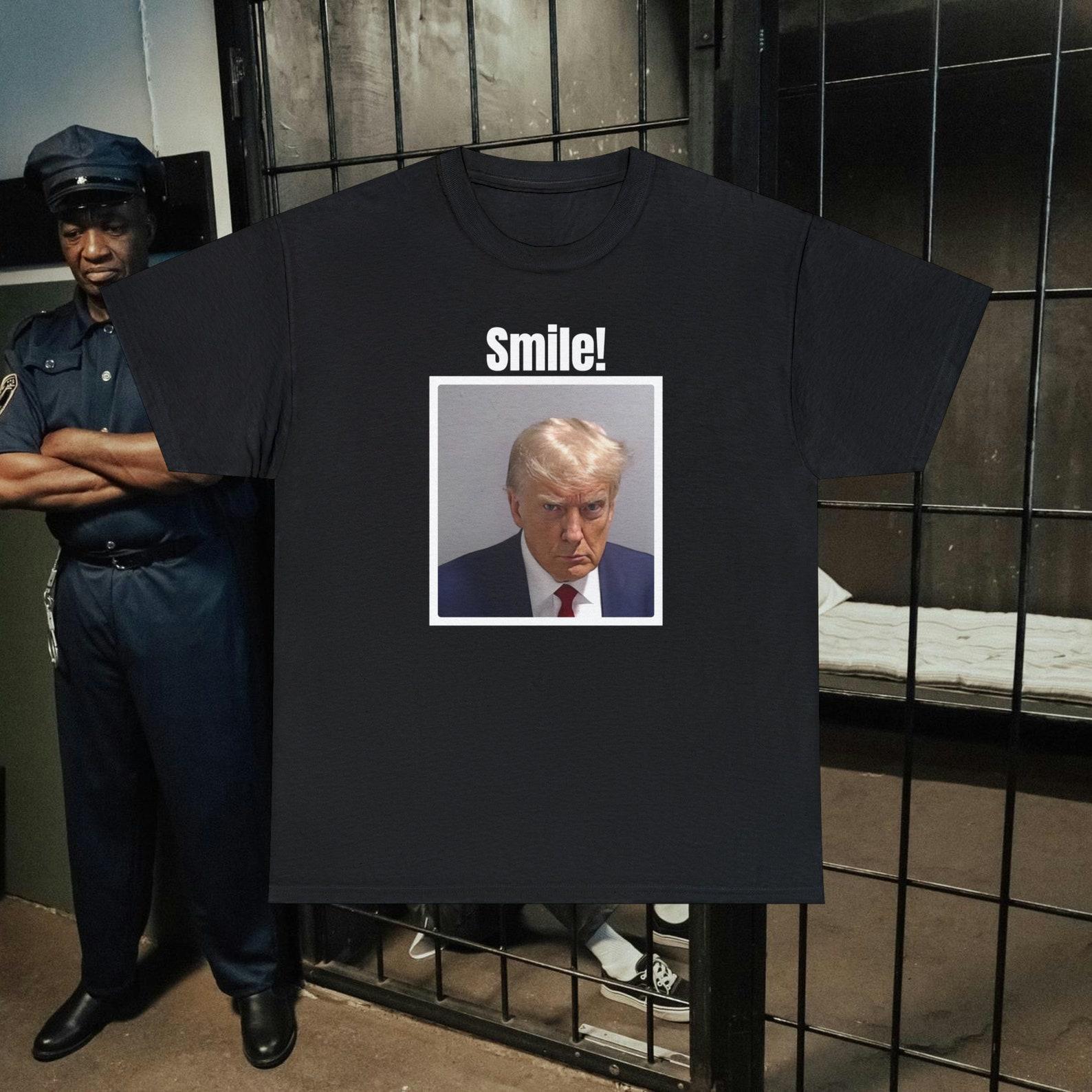 Donald Trump MAGA Fulton County Mugshot Smile Meme President Cotton T shirt 3XL