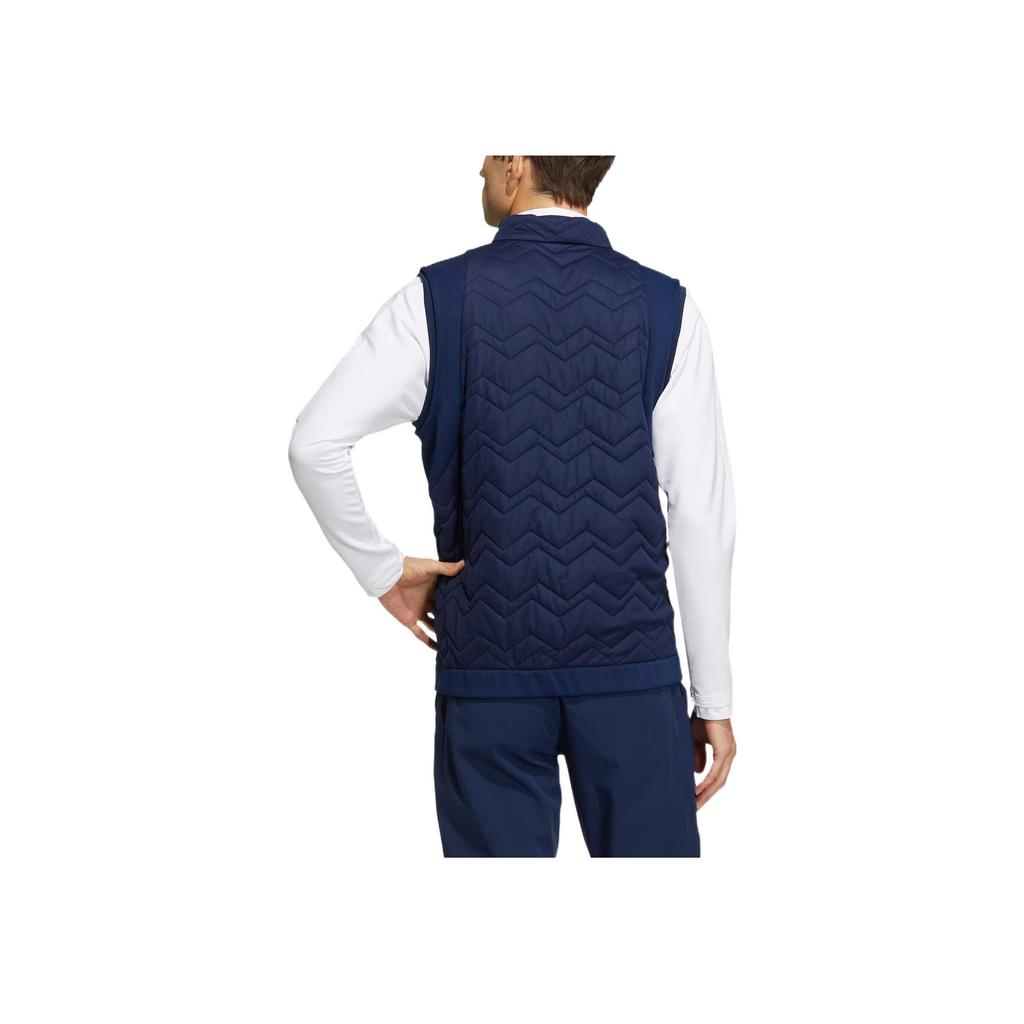 Adidas Solid Color Printed Pattern Stand Collar Zipper Sleeveless Vest Men Vests Blue HM7623