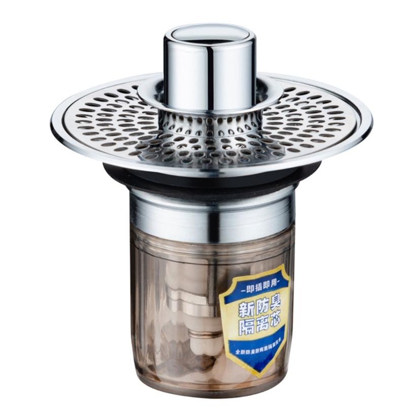 Pop-Up Sink Drain Stopper, Universal Basin Plug, Anti-Odor and Insect Proof, Leak-Proof Seal, Press Type Waste for Bathroom Sink