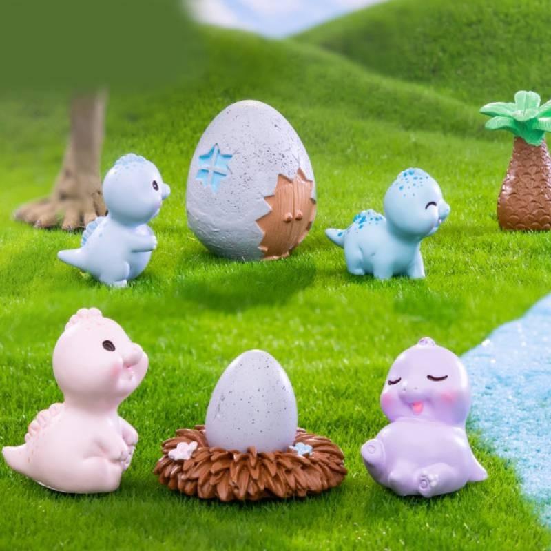 Cute Resin Dinosaur Figurines For Diy Crafts Garden Ornaments Desk Decor