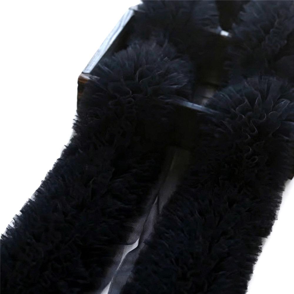 

1 Yard Mesh Lace Accessories 12cm Wide Lace Trim Hem Cuffs Mesh Material Wedding Accessories чёрный