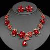 Exquisite Flower Pendant Necklace Genteel Temperament Women Jewelry Set  Dating