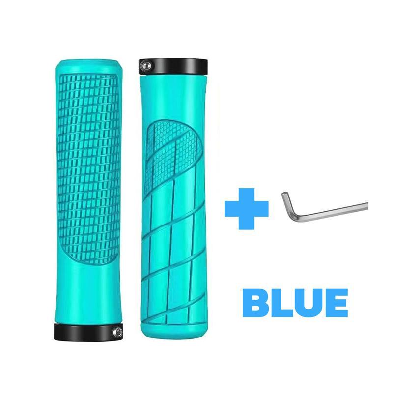 Bicycle Handlebar Grips Anti-Slip Lockable Ergonomic Shock Absorbing for Road Bike Outdoor Cycling синий