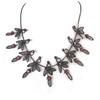 Les Trésors De Lily [N8809] - Designer Necklace 'Paradis Floral' Black Red